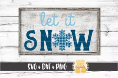 Let It Snow - Buffalo Plaid Christmas Sign SVG PNG DXF Product Image 1