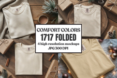 Comfort Colors 1717 Christmas Folded T-Shirt Mockup Product Image 1