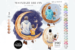 Moon with Dad Clipart Portrait Creator Product Image 1