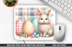 Bunny Mouse Pad Sublimation, Easter Mouse Pad PNG Design Product Image 1