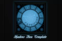 Capricorn shadow box svg | Zodiac capricorn sign svg Product Image 4