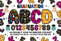 Graduation Alphabet png clipart, graduation letters doodle Product Image 1