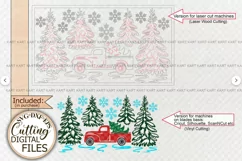 Christmas scene truck sign svg Laser cut template Cricut Product Image 3