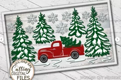 Christmas scene truck sign svg Laser cut template Cricut Product Image 2