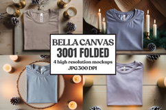 Christmas Bella Canvas 3001 Folded Tshirt Mockup Product Image 1