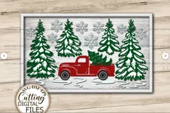 Christmas scene truck sign svg Laser cut template Cricut Product Image 4