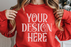 Christmas Gildan 18000 RedCrewneck Sweatshirt Mockup Product Image 1