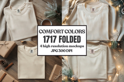 Comfort Colors 1717 Christmas Folded T-Shirt Mockup Product Image 1