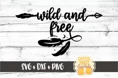Wild and Free - Boho Arrow Feather SVG PNG DXF Cut Files Product Image 2