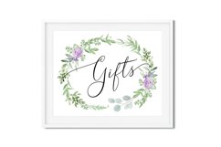 PRINTABLE Lavender Wedding &quot;gifts&quot; Sign Floral 11 x 14&quot; Product Image 2