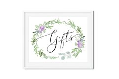 PRINTABLE Lavender Wedding &quot;gifts&quot; Sign Floral 11 x 14&quot; Product Image 2