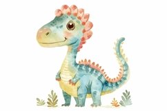 Watercolor Cute Dilophosaurus Dinosaur Cartoon Product Image 3