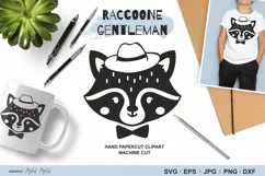 Cute Raccoon Scandinavian style SVG Cut File Product Image 1