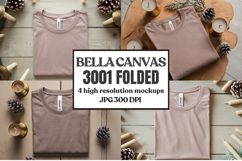 Christmas Bella Canvas 3001 Folded Tshirt Mockup Product Image 1