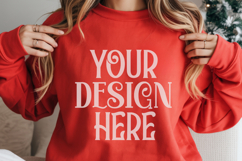 Christmas Gildan 18000 RedCrewneck Sweatshirt Mockup Product Image 1