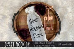 Wine gift bag on tray Craft Mockup | PSD & JPEG Product Image 1