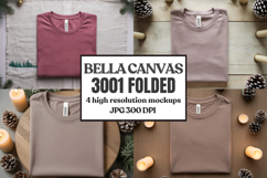 Christmas Bella Canvas 3001 Folded Tshirt Mockup Product Image 1