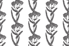 Line art botanical seamless floral pattern with wildflowers Product Image 1