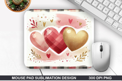 Heart Mouse Pad Sublimation, Animals Mouse Pad PNG Design Product Image 1