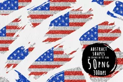 Glitter abstract shapes in colors of American flag Product Image 1