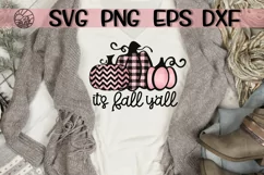 It's Fall Y'all - Pink Pumpkin - SVG PNG DXF EPS Product Image 1