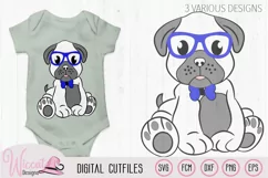 Boy pug svg, Hipster pug svg, pug svg, pug glasses svg, Product Image 3