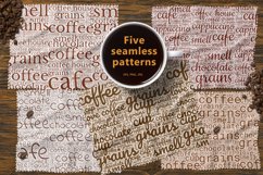 Set of seamless backgrounds with words about coffee. Product Image 1