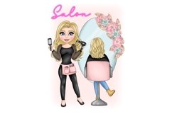 Hairdresser Hairstylist Character Bundle Clipart PNG Product Image 3