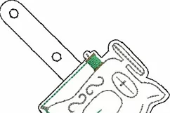 ITH Antique Sewing Machine Vinyl Key Fob or Bag Tag - Snap Tab Machine Embroidery Product Image 2