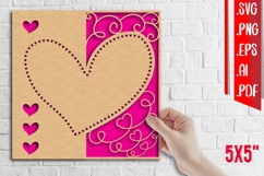 Heart card cover papercut 2 - svg eps png ai pdf Product Image 1