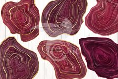 Watercolor Burgundy Agate Clipart Product Image 4