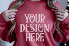 Christmas Gildan 18000 Red Crewneck Sweatshirt Mockup Product Image 1