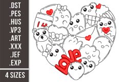 Valentine's Day Doodle Heart. Embroidery design Product Image 1