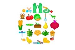 Rearer icons set, cartoon style Product Image 1