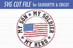 My Son My Soldier My Hero SVG | Red White Blue Flag SVG Product Image 2
