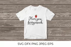 I love you berry much pun quote with hand drawn strawberry. Product Image 3