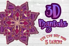 3D Layered Mandala svg 3D Papercut SVG Yoga design Product Image 1