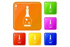 Massage oil icons set vector color Product Image 1