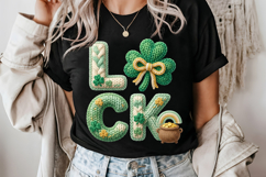 St Patrick's Day png | Luck Faux Knit Shirt Design Product Image 7