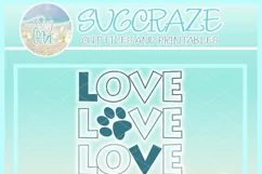 Pet Love Pawprint LOVE SVG Dxf Eps Png Pdf Files Product Image 4