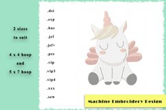 Cute Unicorn Machine Embroidery Design Product Image 1