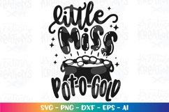 St Patrick's Day svg little miss pot o gold svg girly cute Product Image 2