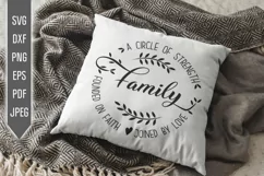 Family. A Circle of Strength Founded on Faith Love Svg. Home Product Image 1