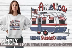 America Home Sweet Home Sublimation Png | USA Camper Product Image 1