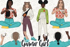 Gamer Girl GIRLS Chill Illustration Planner Stickers - PNG Product Image 1