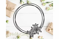 Flower Frame SVG, Flower Wreath svg, Wreath SVG file Product Image 1
