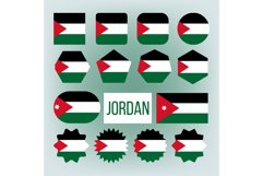 Jordan Various Shapes Vector National Flags Set Product Image 1