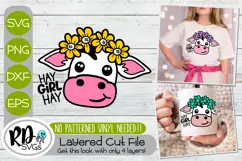 Hay Girl Hay - A Cute Cow Layered Cricut SVG Product Image 1
