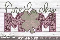 Faux Embroidery | One Lucky Mom| St. Patrick’s Day Png Product Image 1