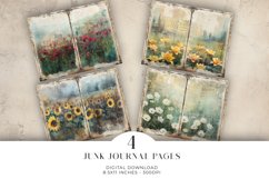 Watercolour Flowers Junk Journal Digital Paper Bi-fold Product Image 1